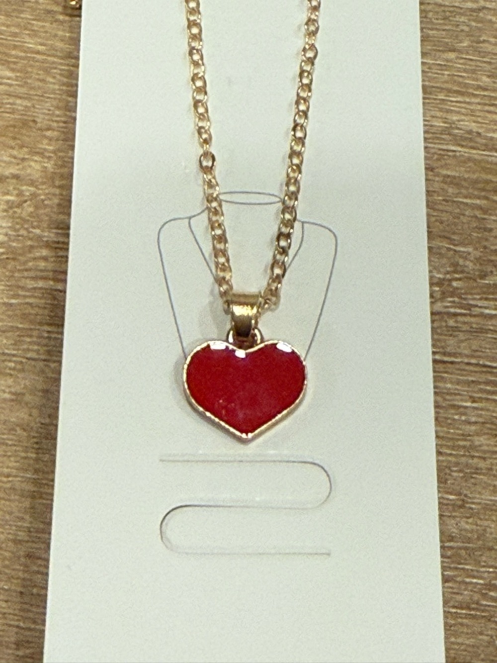 Fashion Jewelry Bundle: Red Heart & Pearl Double Layer Gold Necklaces - Picture 2 of 3